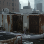 Aging commercial HVAC rooftop equipment on a Manhattan high-rise
